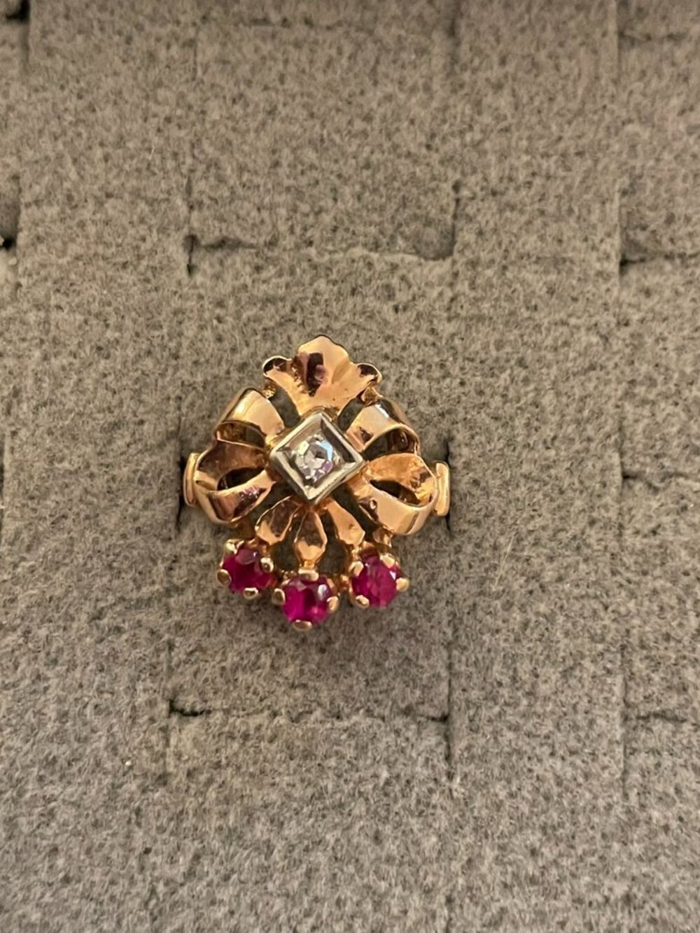 Vintage 14k Gold Ring Rose Gold 1920s - 1940s Art Deco Sz 5.5 RARE 4 grams - Picture 2 of 14